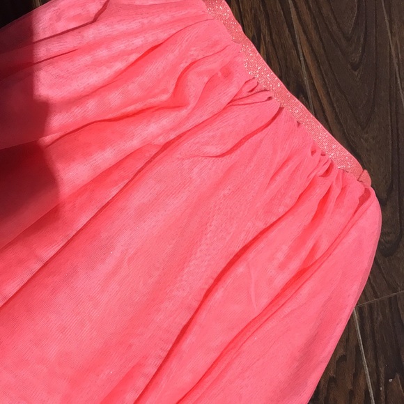 H&M pink sparkly skirt size 8-9 kids 2 layered - Picture 3 of 8